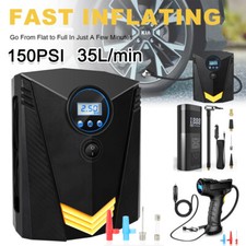 Car Air Compressor Tire Inflator Fits Moto Bi...
