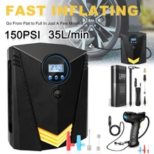 Car Air Compressor Tire Inflator Fits Moto Bike Tires Air Pump Cordless 150PSI