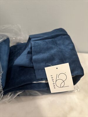 LOT OF 2 Project 62 - Navy/Teal - Velvet Blackout Curtain Panel 84L x 54W - NWT