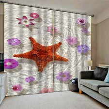 Starfish's Limited Orange Spirit Printing 3D Blockout Curtains Fabric Window