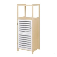 MAURY'S MOBILE CON SPORTELLO MULTIUSO BIANCO E COLORE BAMBOO 36 X 33 X H98 CM