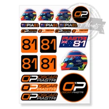 Oscar Piastri F1 Formula One A4 Printed Vinyl Decal Sticker High Quality Kit