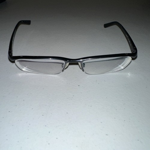 Nike Men's Eyeglasses 6037 001 Titanium Black Chrome Half Rim Frame 53/17/ 135 - Picture 7 of 14