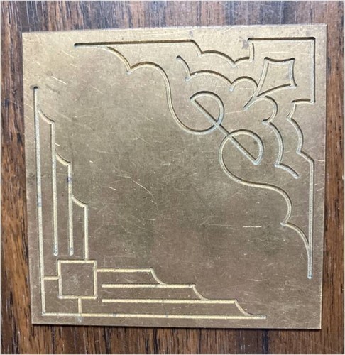 MASTER TEMPLATE BRASS ENGRAVING PLATE FOR NEW HERMES FONT TRAY