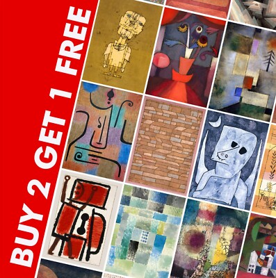 Paul Klee BAUHAUS Poster Drucke - Abstrakt Vintage Fine Art Gemälde - Wandbilder