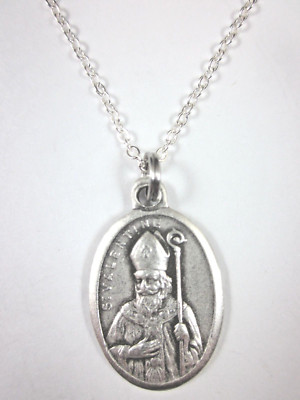 Ladies St Valentine Medal Italy Pendant Necklace 20" Chain Gift Box ...