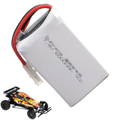 2Pcs 7.4V 6000mAh 30C Li-po Battery for X Tamiya Hornet RC 18FW