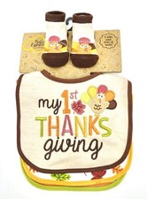 My First Thanksgiving Bibs and a Pair Socks 0-6 Months Baby Essentials