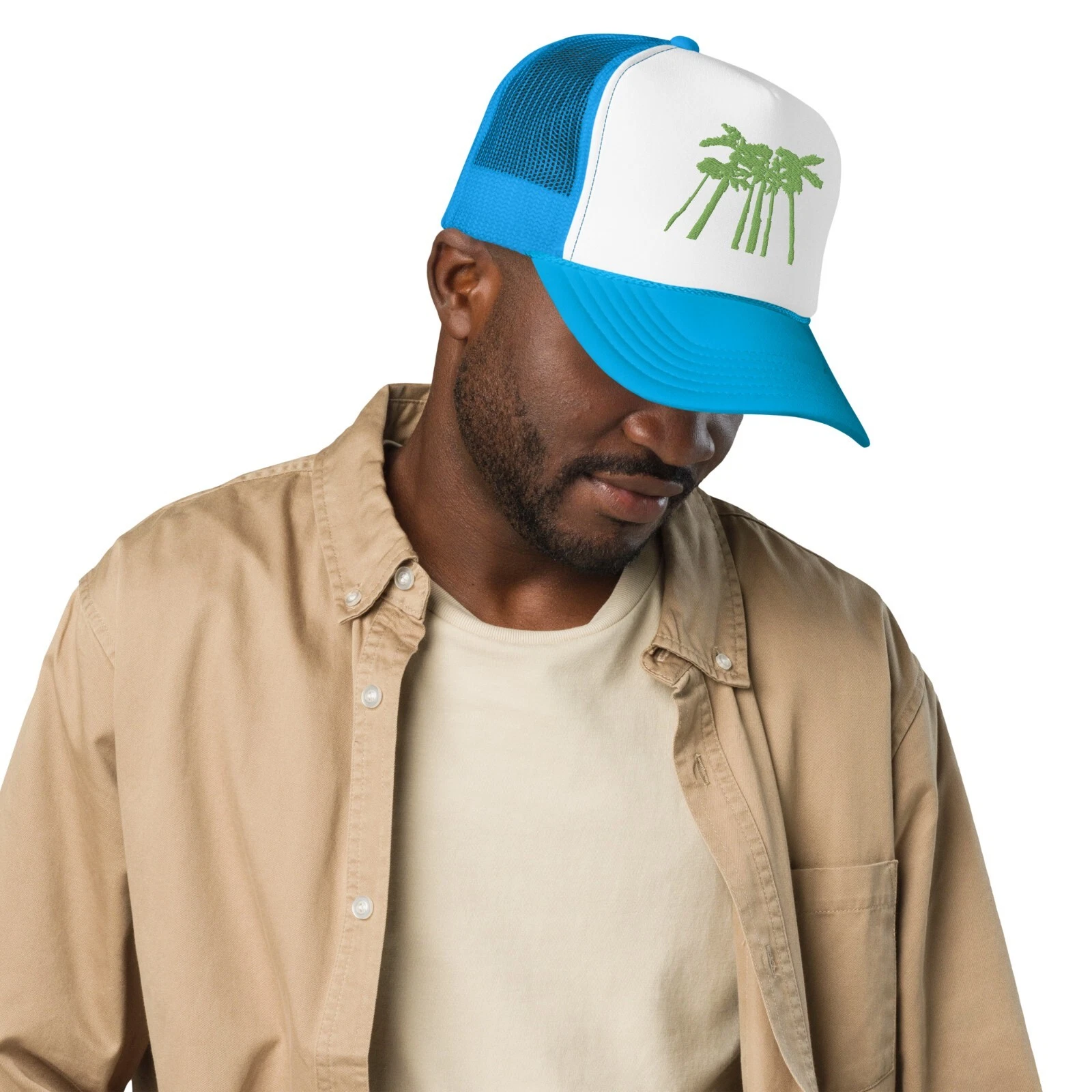Palm Trees Embroidered Foam trucker hat