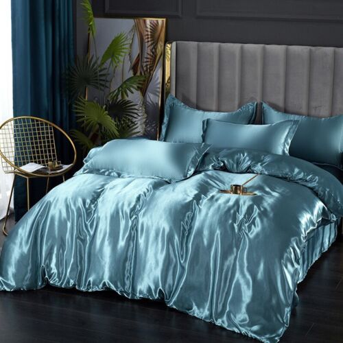 Mulberry Silk Bedding Set Duvet Cover Bed Sheet Pillowcase King Queen Full Twin - Picture 25 of 41