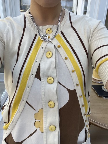 Marc Jacobs Brown, Cream Mini Dress and Cardigan SET - Sixties Style Designer - Picture 9 of 10
