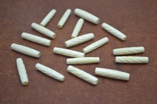 30 PCS STRIPE BROWN BUFFALO BONE TUBE BEADING BEADS 1"