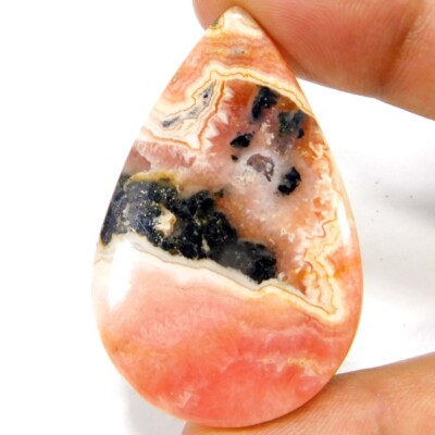 92.35Cts. 100% Natural Unique Red Rhodochrosite Pear Cabochon Loose Gemstone