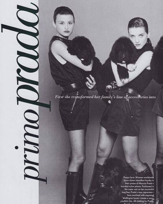 Prada Vintage Fall 1994 Black Nylon Belted Zipper Pocket Prada Vintage Fall 1994 Black Nylon Belted Zipper Pocket