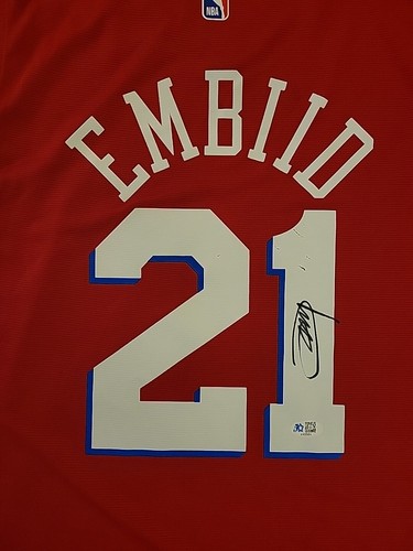 Joel Embiid #21 Signed Autographed Philadelphia 76ers Pro Style Jersey L w/ COA - Picture 3 of 7