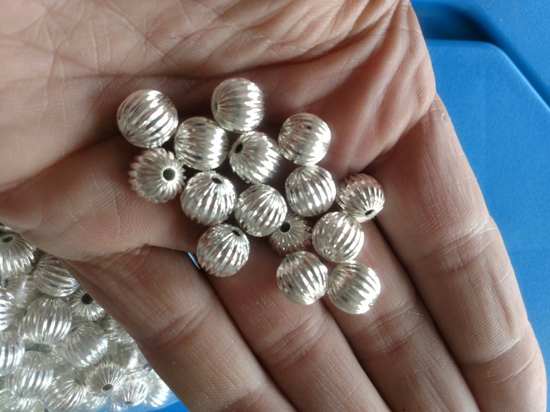 50 Amazing Super Heavy Duty Beads Sterling Silver Corrugated 5 MM