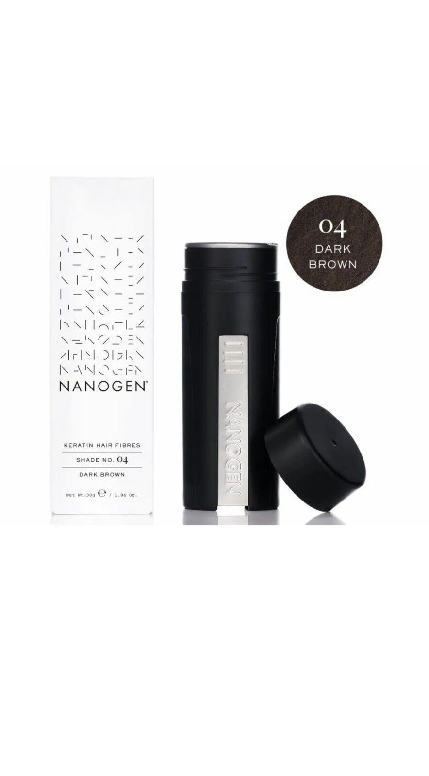 Nanogen Keratin Thickening Hair Fibres, 30 g, Dark Brown seald Long Expiry