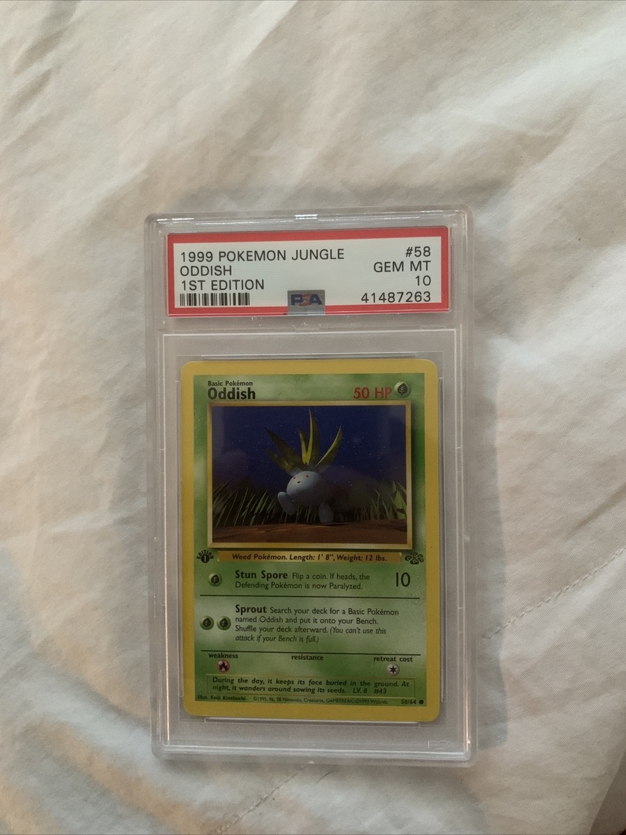1999 Oddish **1ST EDITION JUNGLE SET** Pokmon #58 Gem Mint PSA 10