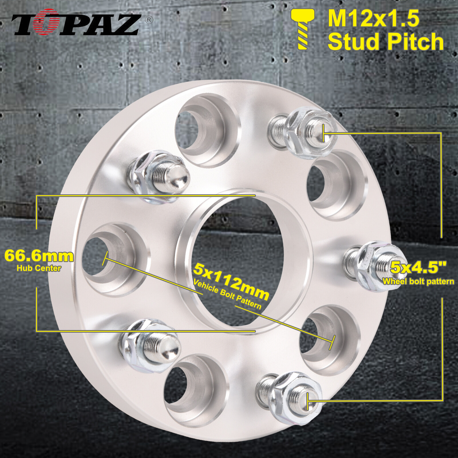1Pc 5x4.5 to 5x5 Wheel Adapters for Je/ep Spare Tire Jk Wk Wj Xk Wheels