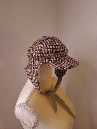 Vintage Kenmore Ear Flaps Cap Plaid Tweed Hat Made in Scotland SZ Kids L Women S - Picture 2 of 10