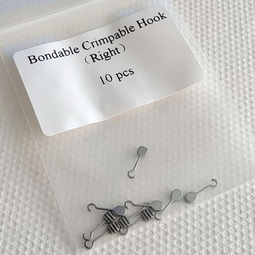 2 Packs Dental Orthodontic Crimpable Hooks – Long Curved Right & Left Type