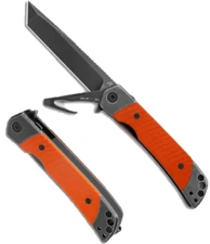 Revo Duo Linerlock Folding Knife 3.12" Stainlesss Steel Blade Orange G10 Handle