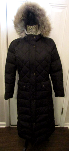 Lauren Ralph Lauren Parka Pelliccia Bordo Cappuccio Lungo Piumino Imbottito Piumino Cappotto S - Foto 3 di 13