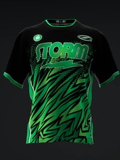 Custom Name STORM COLORWAY GREEN BLACK Bowling Jersey Men's  Women's Size