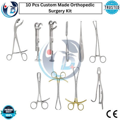 10 Pcs Custom Made Orthopedic Surgery Kit Surgical Instruments Set German Grade
