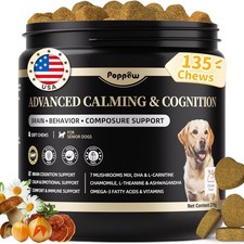 Advanced Calming Chews for Dogs Brain  Composure Support SalmonFlavor 135Ct