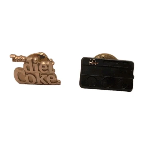 McDonalds Blank Black Plastic Vintage Collectible Pin Taste Diet Coke Pin Back