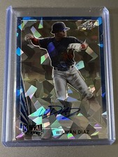 2021 Leaf Metal Draft - Wilman Diaz Dodgers Blue Cracked Ice SP Auto RC /15