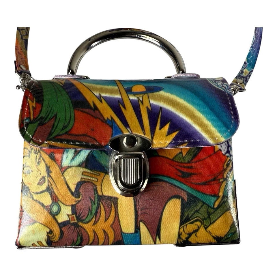 Bolso de mano vintage de cómic, ciencia ficción novedad caja cartera broche de metal con asa Foto 3 de 4