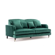 BRAND NEW Penman Emerald Green Velvet 3 Seater Sofa
