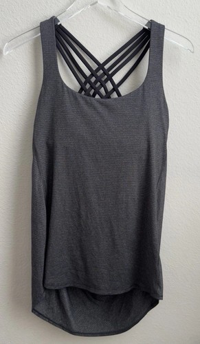Lululemon Free to be Wild Strappy Tank Top Womens 8 Built in Bra Semi-Open Back - Picture 2 of 5