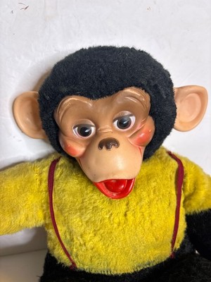 VINTAGE 1950s 1960 original ZIPPY PLUSH VINYL RUBBER FACE MONKEY