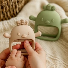 Baby Teething Mitten 2-Pack - Food Grade Silicone - Anti-Drop Teether for Newbor