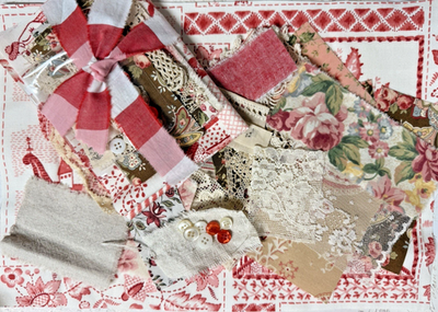 #ad #ad RED Chinoiserie Styled Slow Stitch Kit with fabrics amp; trims $15.95