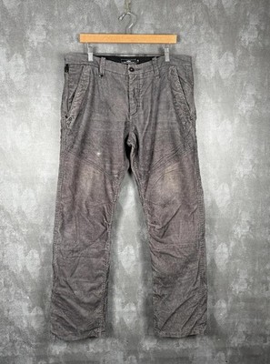 Celio Cordhose Herren W36 L34 grau gerades Bein Y2K Retro Cinch Schnalle