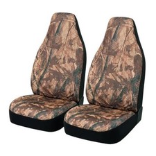 Camo Front Car Seat Covers Universal Fit Truck Bucket Protectors Brown