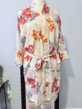 Expressions By California Dynasty Floral Women  s Satin Robe XS/S