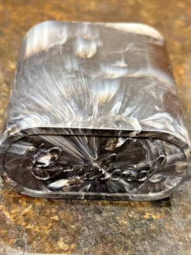 Vintage CRISLOID Black & Gray Marbled Backgammon Dice Game Shaker Cup - Picture 8 of 9
