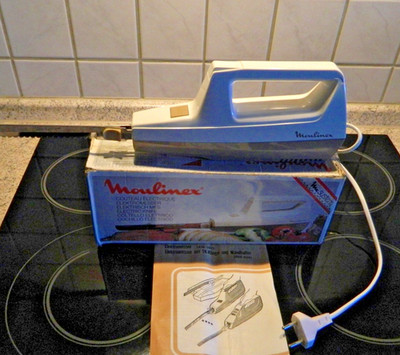 Moulinex  Elektromesser Typ 246 weiß / beige-braun 2 Messer Anleitung OVP