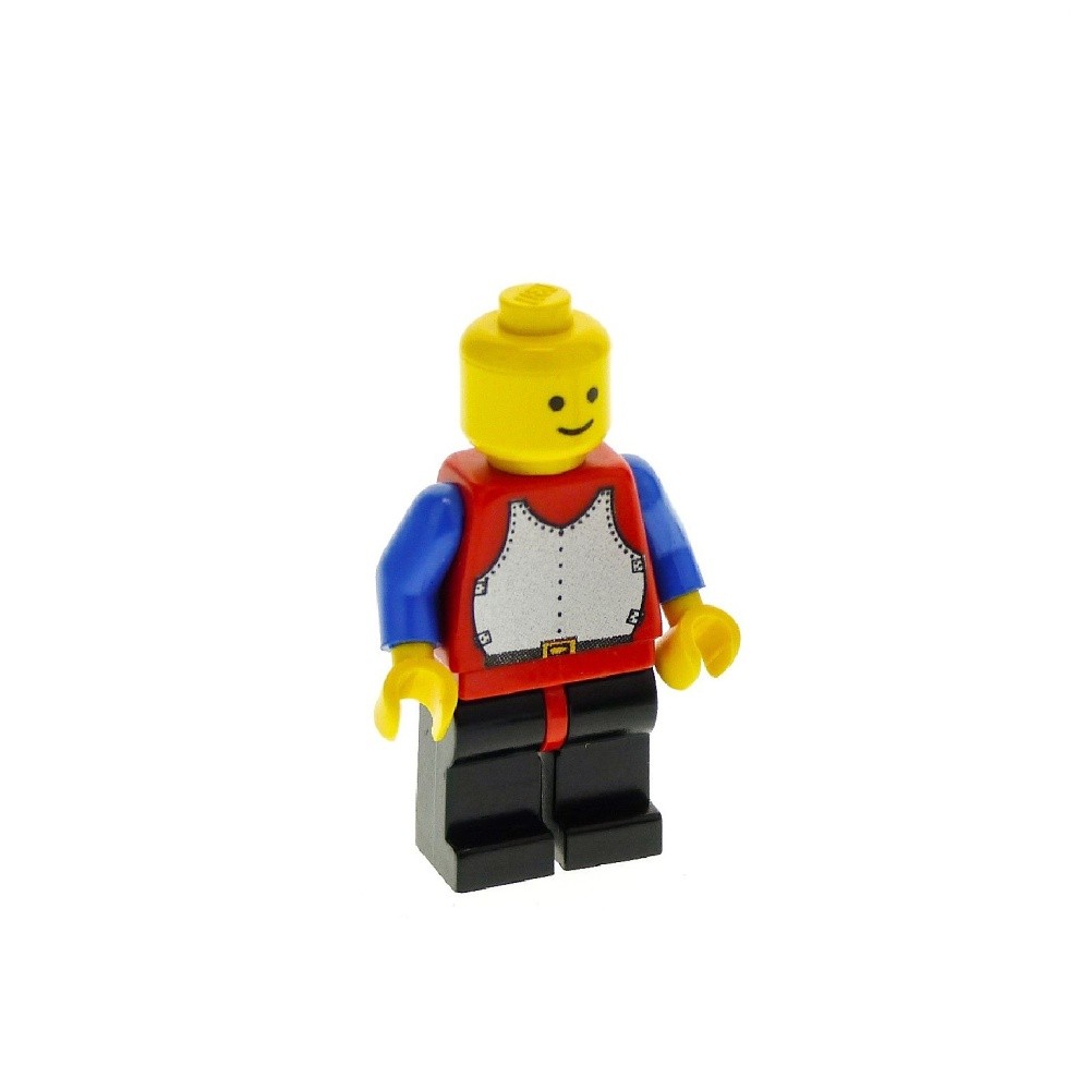 1X Lego Minifigure Knight Lion Knights Red Chest Plate Black Pants 973P40C03 Cas