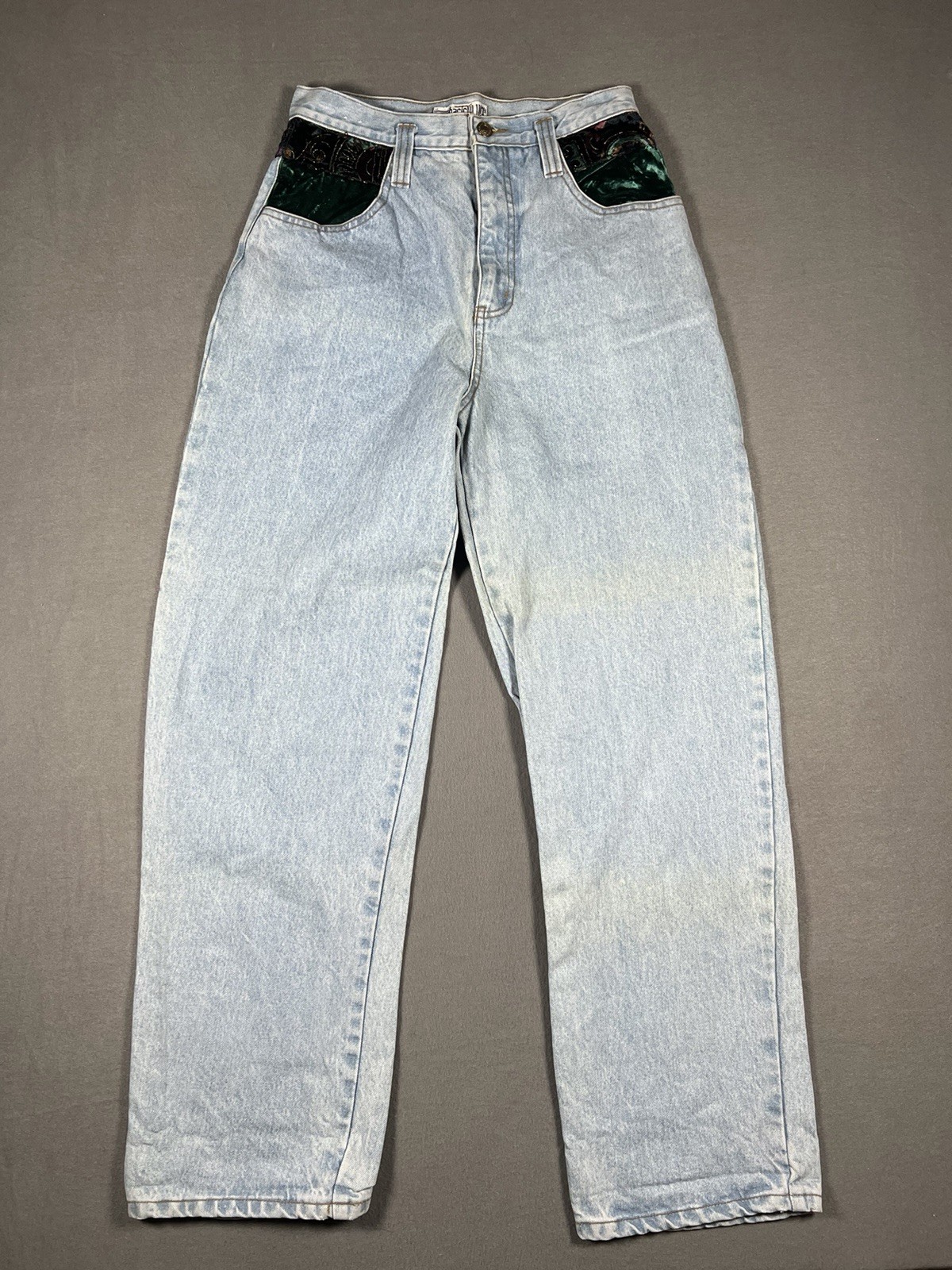 Vintage 1990s Basic Blues Patchwork Light Wash De… - image 1