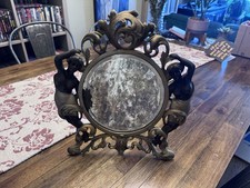 1890 s Art Neuvo Brass Mantle Mirror