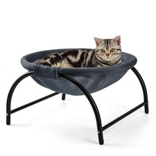 Raised Cat Hammock Bed, Standing Cat Cot with Washable Mesh, Pet Bed for for ...