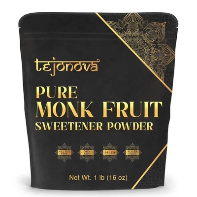 Tejonova Monk Fruit Sweetener 1 lb Pure Monkfruit Extract Powder Keto Sugar Sub