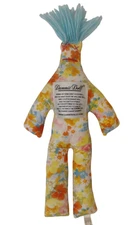 Dammit Doll 12" Pastel Floral Yellow Orange Pink Eye Blue Hair Toy Stress Relief