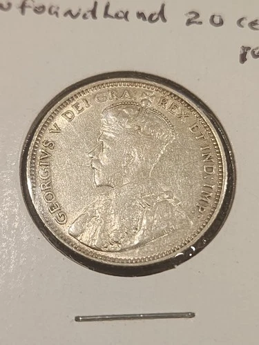 1912 Newfoundland 20 Cents — photo from the most recent tracked eBay sale